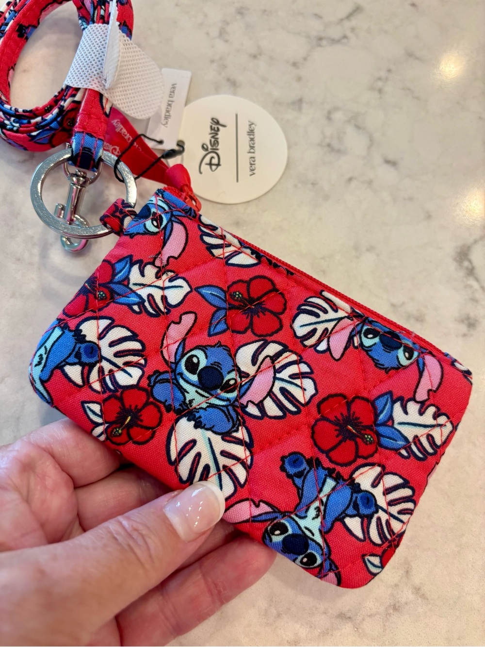 Disney Vera Bradley Lilo and Stitch lanyard and zip pouch